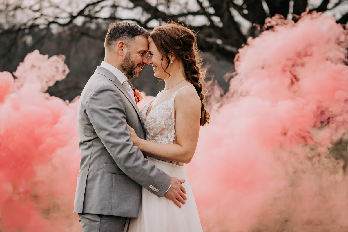 A rustic pink winter wedding